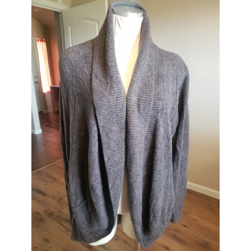 Barefoot Dreams Cardigan Sz. L Womens Gray Cozy Chic Lite Comfy Lounge Sweater